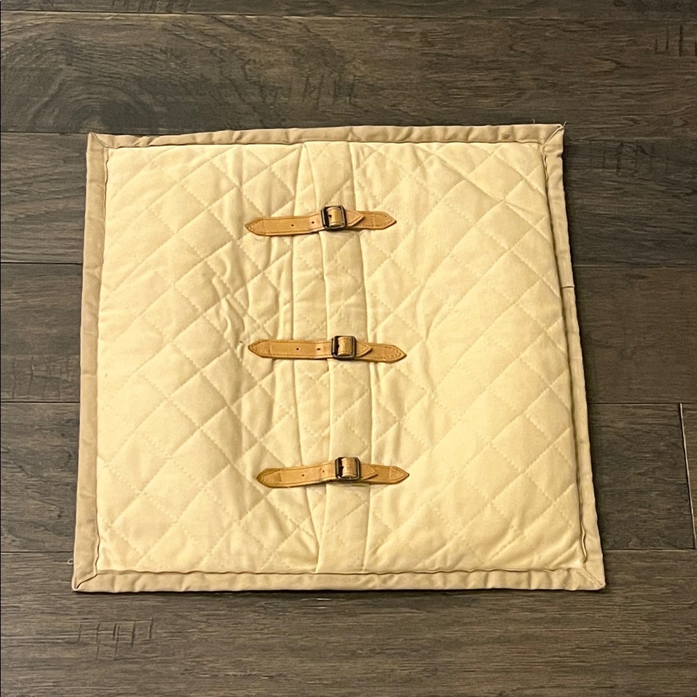 Ralph Lauren Equestrian Pillow Cover Made in USA Vintage Buckles Quilted